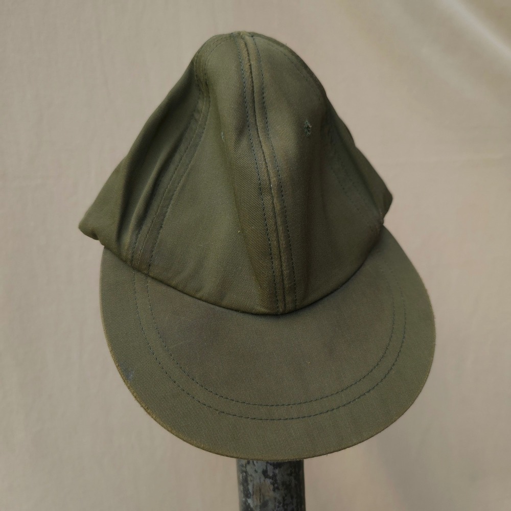 Vintage 1960s Olive Green Field Cap 7 1/4 Vietnam Era Hot Weather USA
